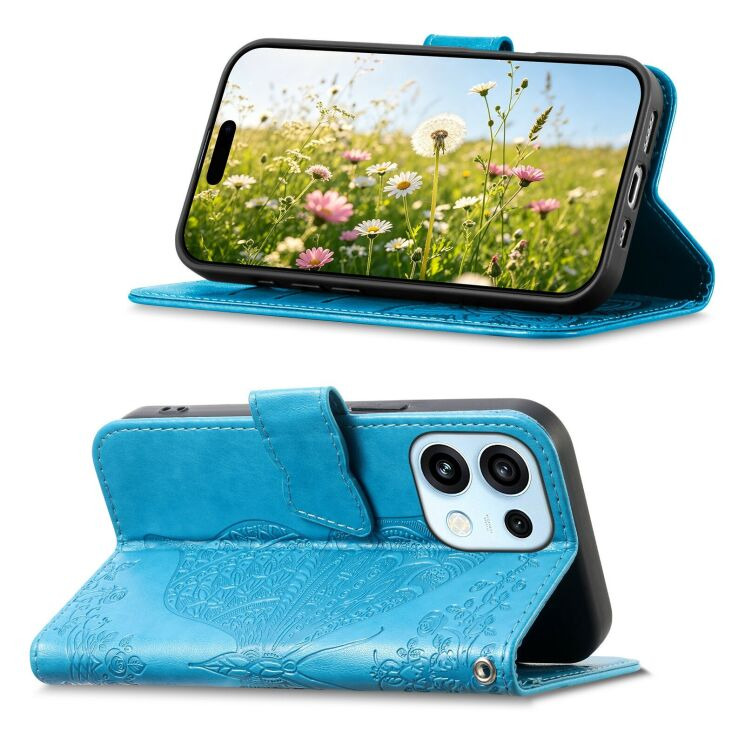 Чохол-книжка з малюнком UniCase Butterfly Pattern для OPPO Reno 16 / 16 Pro - Blue (413214L) Чохол-книжка з малюнком UniCase Butterfly Pattern для OPPO Reno 16 / 16 Pro - Blue: фото 3 з 14