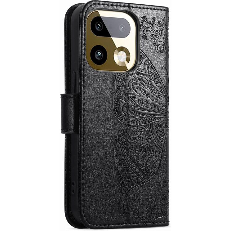 Чехол-книжка с рисунком UniCase Butterfly Pattern для Realme 16 Pro - Black: фото 6 из 9