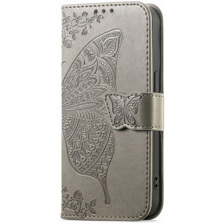 Чехол-книжка с рисунком UniCase Butterfly Pattern для Xiaomi Poco X8 Pro - Grey: фото 5 из 10