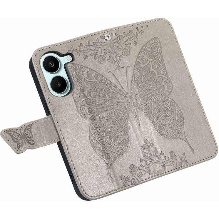 Чехол-книжка с рисунком UniCase Butterfly Pattern для Xiaomi Poco X8 Pro - Grey: фото 3 из 10