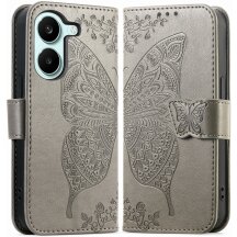 Чехол-книжка с рисунком UniCase Butterfly Pattern для Xiaomi Poco X8 Pro - Grey: фото 1 из 10