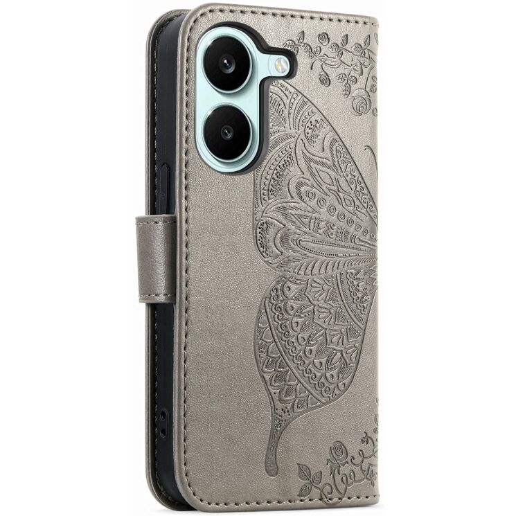 Чехол-книжка с рисунком UniCase Butterfly Pattern для Xiaomi Poco X8 Pro - Grey: фото 6 из 10