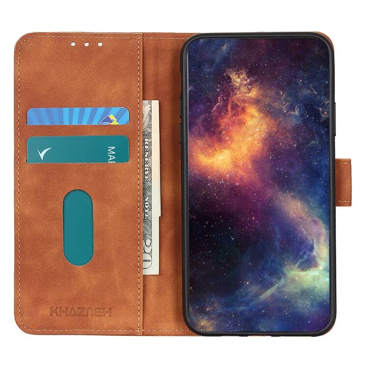 Чехол-книжка с застежкой KHAZNEH Retro Wallet для Samsung Galaxy S26 FE - Brown: фото 3 из 8