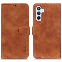 Чехол-книжка с застежкой KHAZNEH Retro Wallet для Samsung Galaxy S26 Plus - Brown: фото 1 из 8