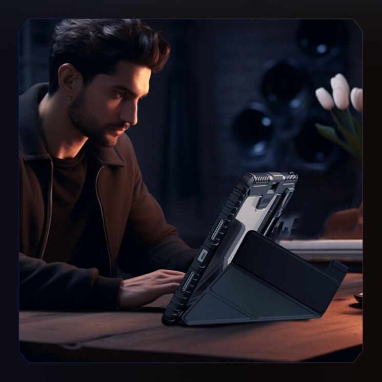Чехол NILLKIN Bumper Leather Case Pro для Xiaomi Pad 7 / 7 Pro - Blue: фото 18 из 20