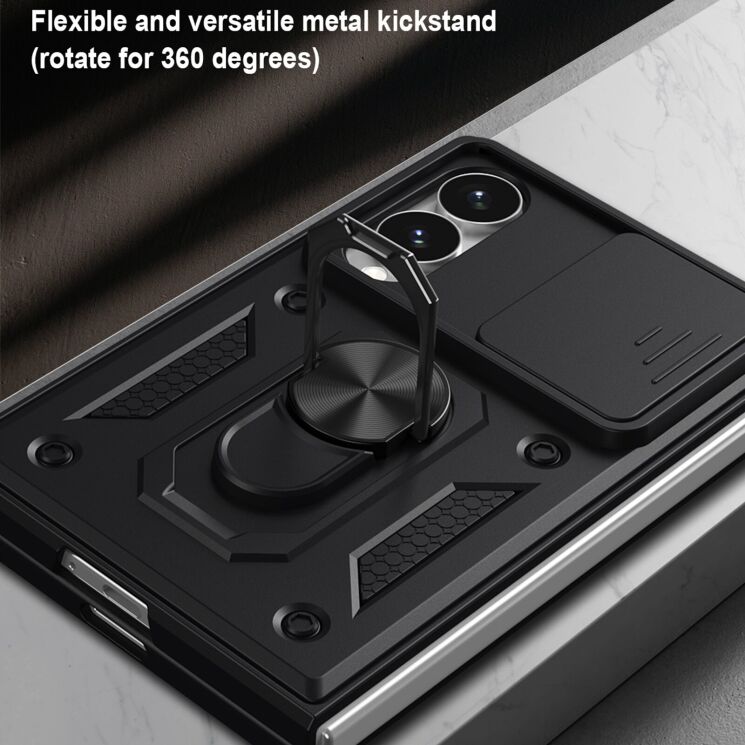 Чохол (PC+TPU) з підставкою Deexe Armor Shield (FF) для Samsung Galaxy Fold 8 - Blue: фото 7 з 9