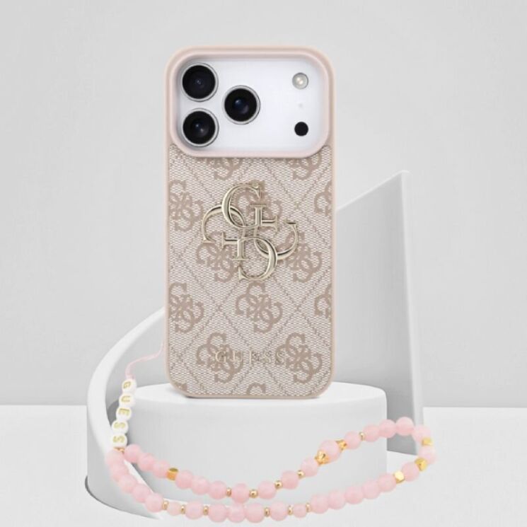 Чехол с ремешком Guess 4G Strap 4G Classic Logo для iPhone 17 Pro (GUHCP17LP4GMGSP) - Pink: фото 9 из 9