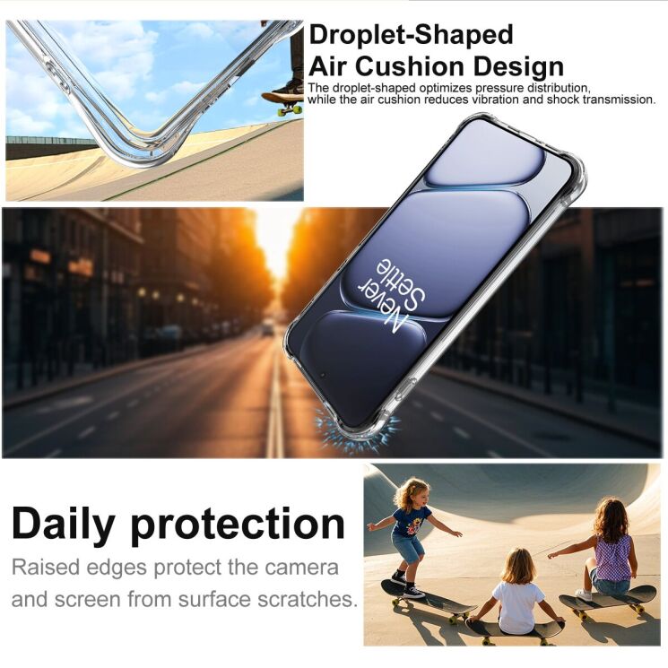 Чохол з посиленими кутами IMAK Airbag MAX Case для OnePlus 15R / Ace 6 / Ace 6T - Transparent: фото 4 з 8