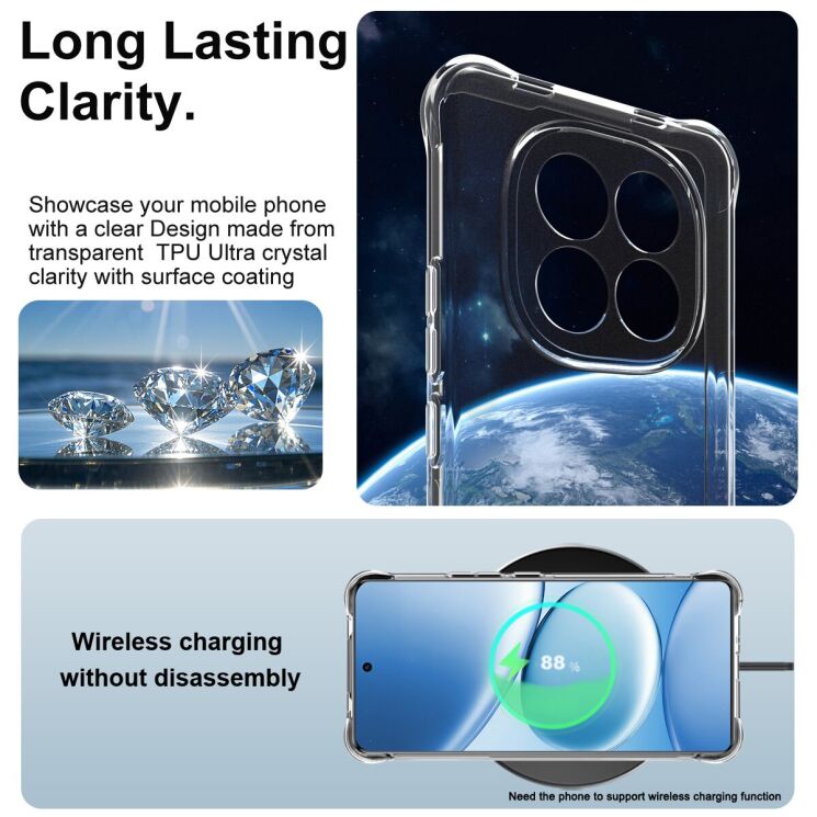 Чохол з посиленими кутами IMAK Airbag MAX Case для Xiaomi Redmi Note 15 Pro - Transparent: фото 6 з 7