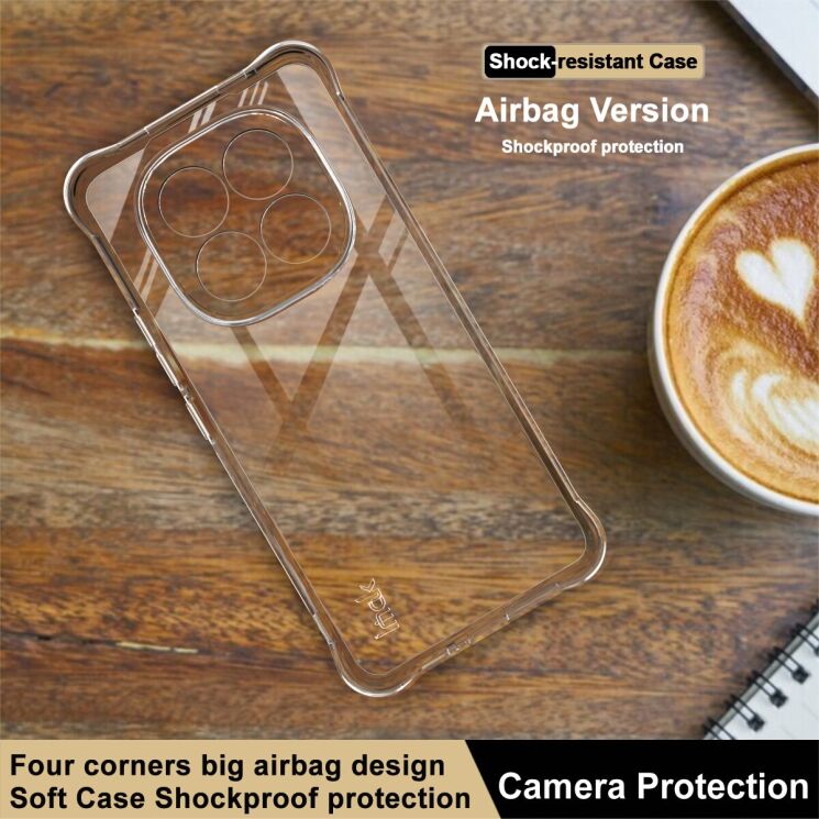 Чохол з посиленими кутами IMAK Airbag MAX Case для Xiaomi Redmi Note 15 Pro - Transparent: фото 3 з 7