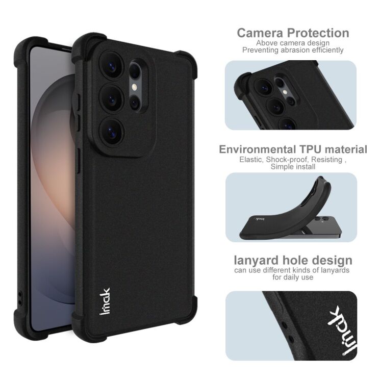 Чехол с усиленными углами IMAK Airbag Sand Case для Samsung Galaxy S26 Ultra (S948) - Matte Black: фото 6 из 9