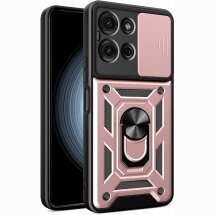 Чохол із захистом камери Deexe Armor Shield для Motorola Moto G75 - Rose Gold: фото 1 з 9