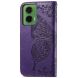 Чехол UniCase Butterfly Pattern для Motorola Moto G35 - Dark Purple (367911DV). Фото 6 из 7
