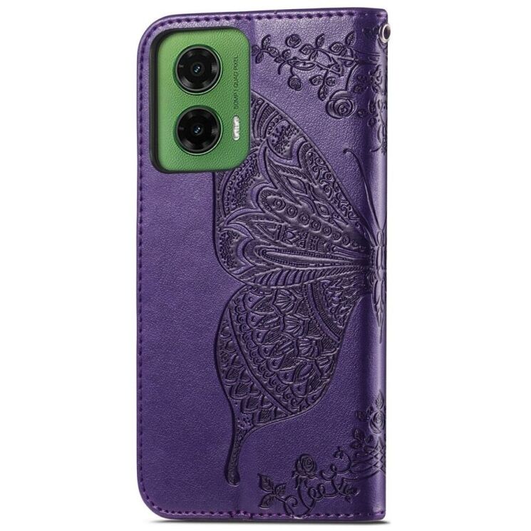 Чехол UniCase Butterfly Pattern для Motorola Moto G35 - Dark Purple: фото 6 из 7