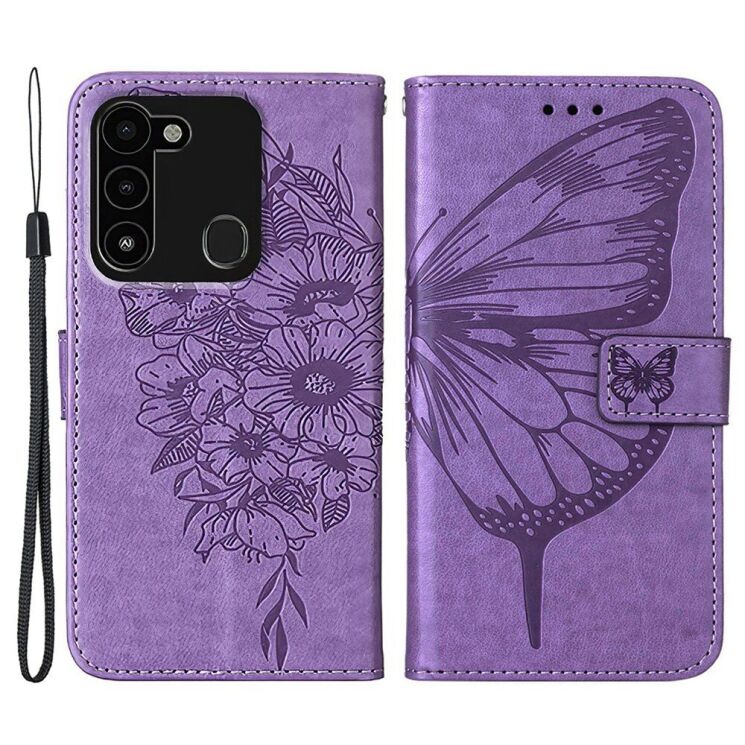 Чохол UniCase Butterfly Pattern для Tecno Spark Go 2022 (KG5m) - Light Purple: фото 1 з 7