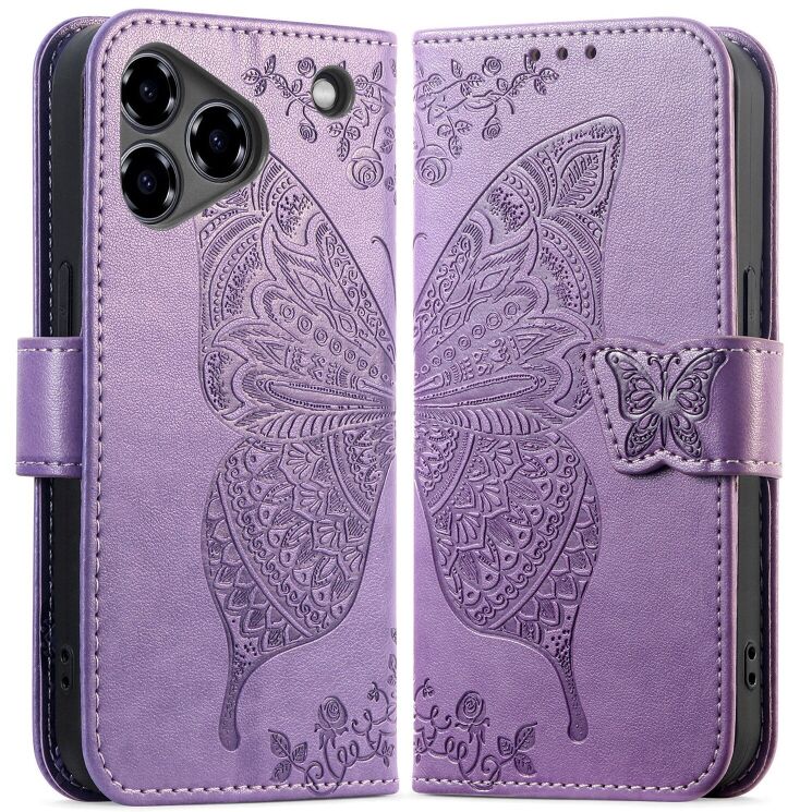 Чехол UniCase Butterfly Pattern для ZTE Blade A76 - Light Purple: фото 1 из 10
