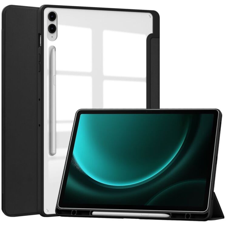 Чехол UniCase Folio Style для Samsung Galaxy Tab S9 FE Plus (X610/616) - Black: фото 1 из 8