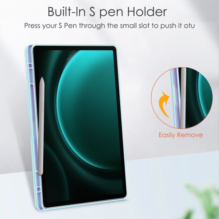 Чехол UniCase Folio Style для Samsung Galaxy Tab S9 FE Plus (X610/616) - Black: фото 5 из 8