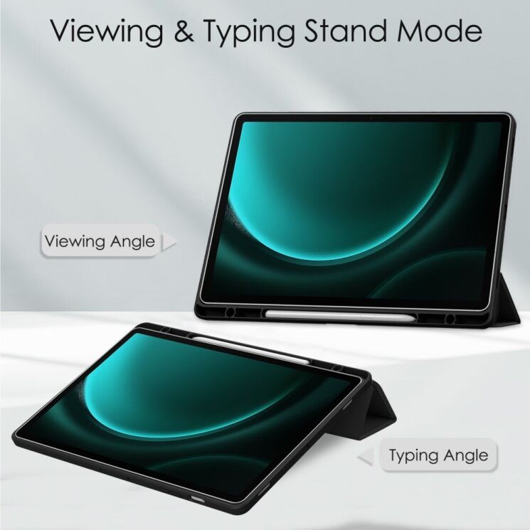 Чехол UniCase Folio Style для Samsung Galaxy Tab S9 FE Plus (X610/616) - Black: фото 2 из 8