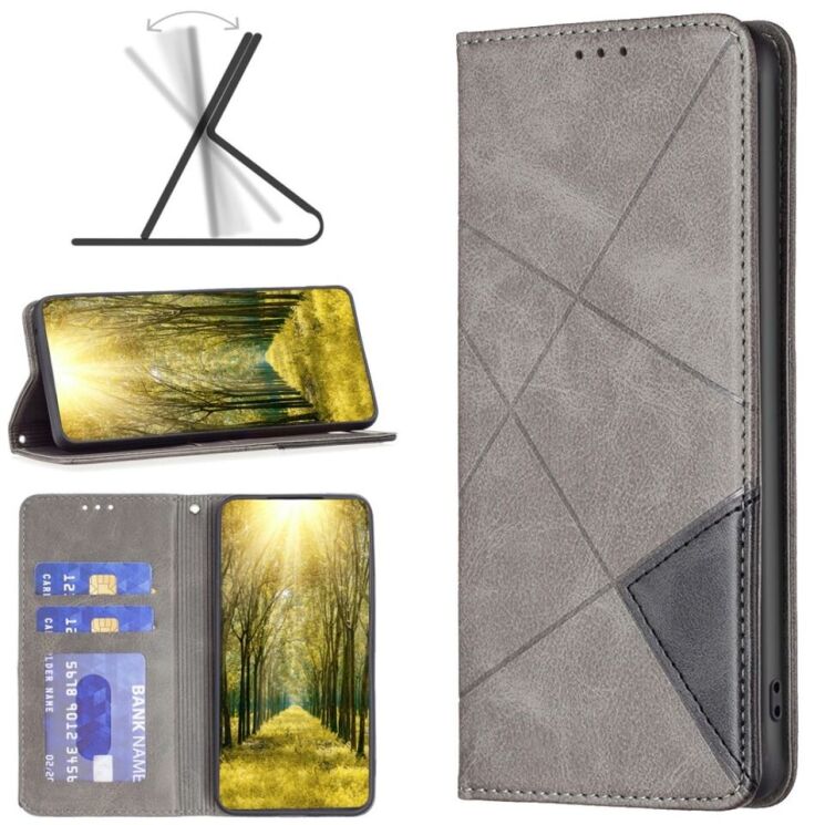 Чехол UniCase Geometric Pattern для Xiaomi Redmi Note 13 Pro 5G / Poco X6 - Grey: фото 4 из 7