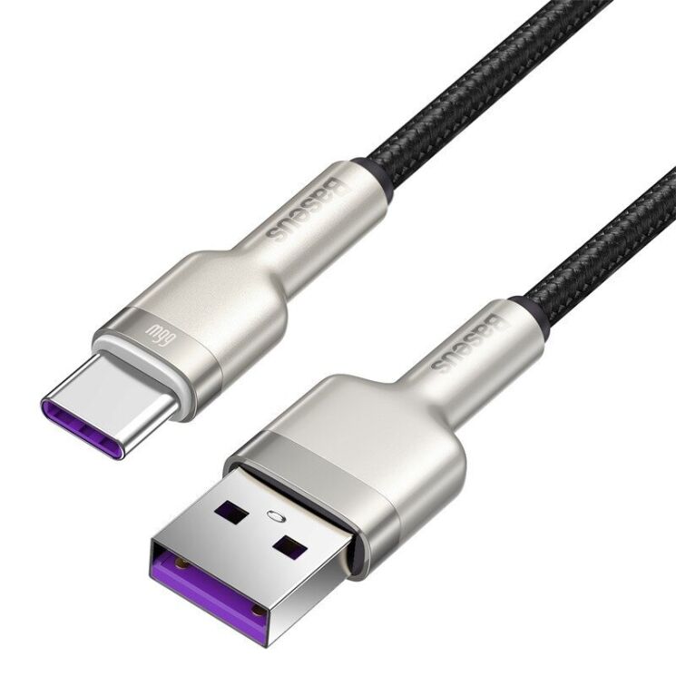 Кабель Baseus Cafule Metal USB to Type-C (66W, 1m) CAKF000101 - Black: фото 2 з 21