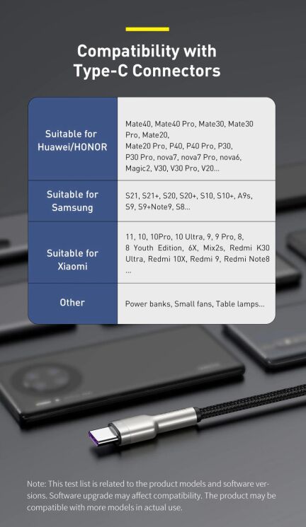 Кабель Baseus Cafule Metal USB to Type-C (66W, 1m) CAKF000101 - Black: фото 18 з 21