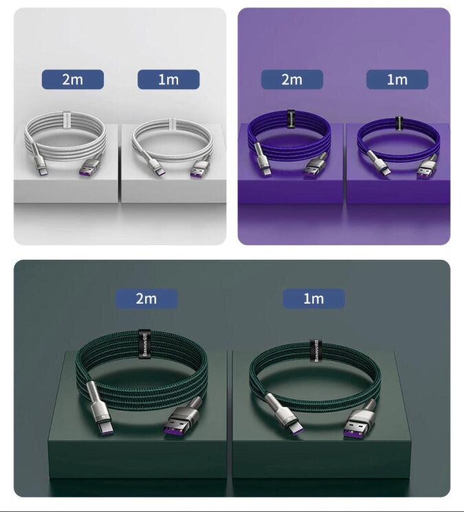 Кабель Baseus Cafule Metal USB to Type-C (66W, 1m) CAKF000101 - Black: фото 17 з 21