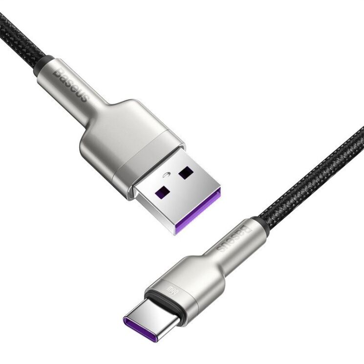 Кабель Baseus Cafule Metal USB to Type-C (66W, 1m) CAKF000101 - Black: фото 3 з 21