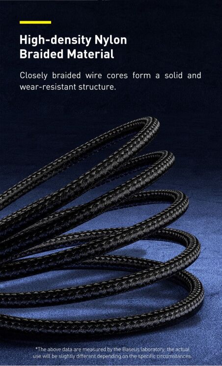 Кабель Baseus Cafule Metal USB to Type-C (66W, 1m) CAKF000101 - Black: фото 14 з 21