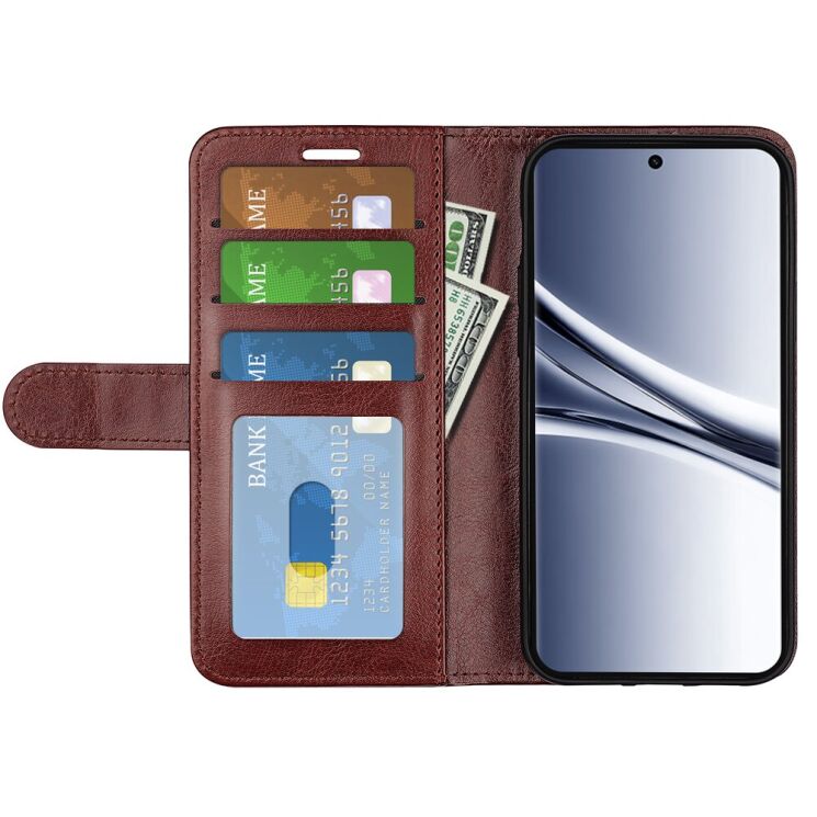 Класичний чохол-книжка Deexe Wallet Style для Xiaomi Redmi Note 15 - Brown: фото 2 з 6