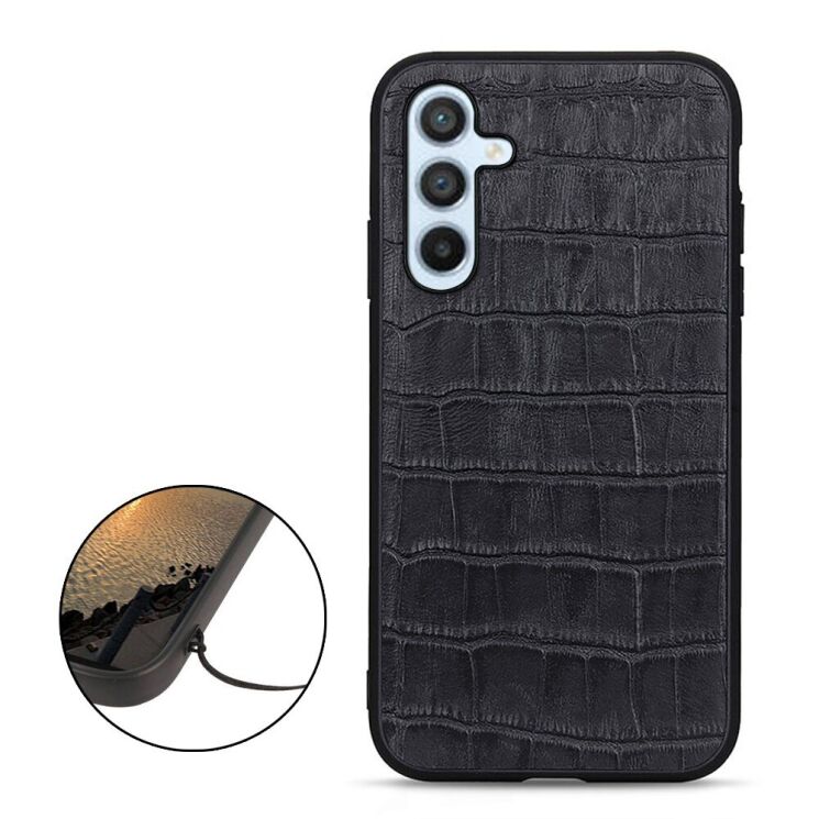 Кожаный чехол UniCase Croco Skin для Samsung Galaxy A54 (A546) - Black: фото 2 из 5