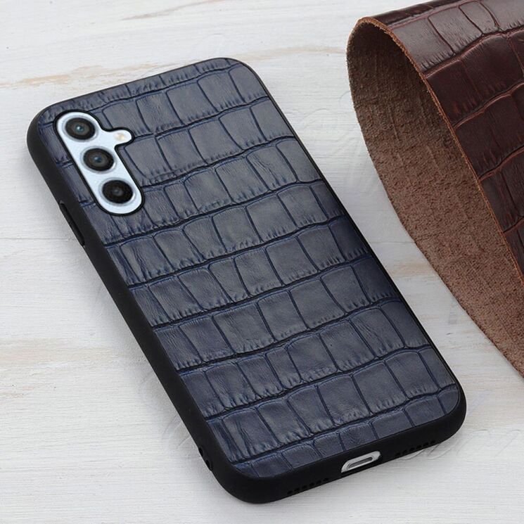 Кожаный чехол UniCase Croco Skin для Samsung Galaxy A54 (A546) - Black: фото 4 из 5