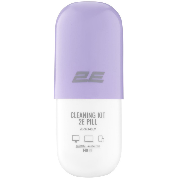 Набор для чистки оргтехники 2E PILL (140ml + салфетка 20см) - Purple: фото 1 из 4