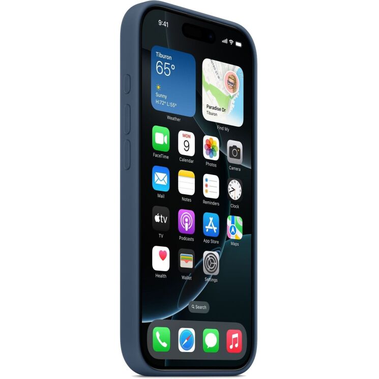 Оригинальный чехол Silicone Case with MagSafe для Apple iPhone 16 Pro (MYYK3) - Denim: фото 5 из 5