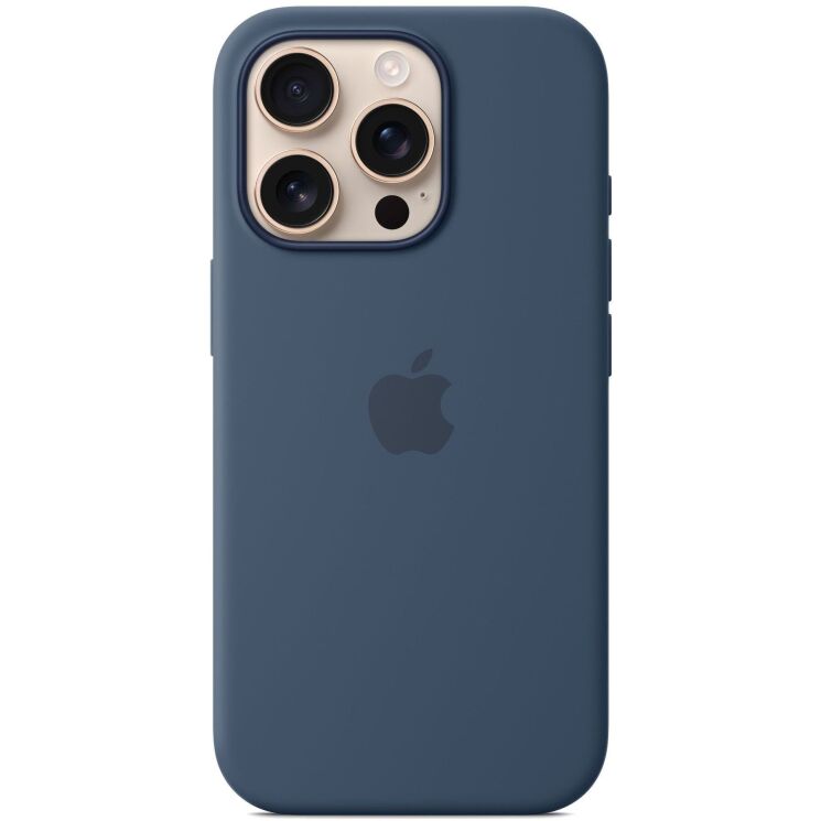Оригинальный чехол Silicone Case with MagSafe для Apple iPhone 16 Pro (MYYK3) - Denim: фото 3 из 5