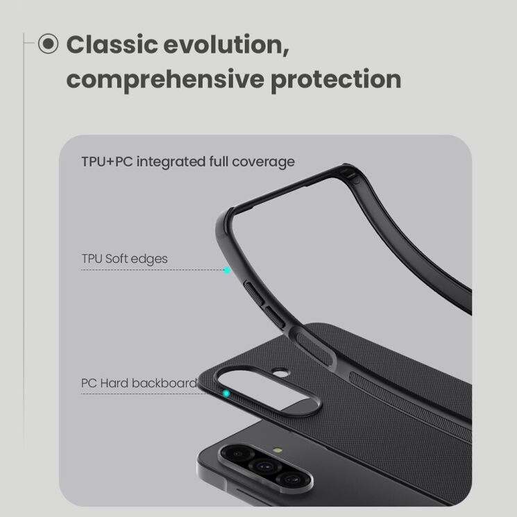 Пластиковый чехол NILLKIN Frosted Shield Pro для Samsung Galaxy A26 (A266) - Black: фото 7 из 14