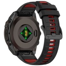 Ремінець Deexe Dual Color для годинників Garmin з кріпленням Quick Fit 22mm - Black / Red: фото 1 з 4