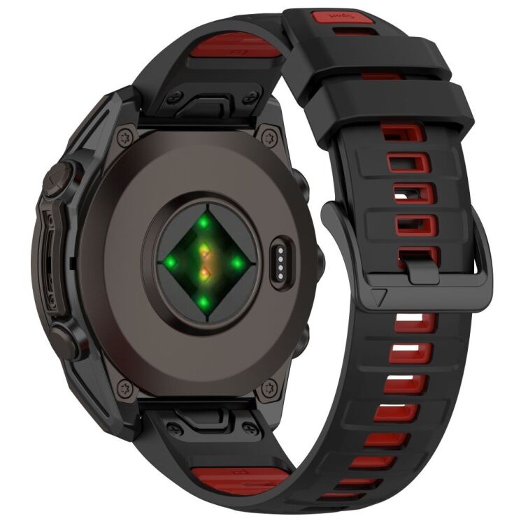 Ремешок Deexe Dual Color для часов с шириной крепления 22мм - Black / Red: фото 1 из 4