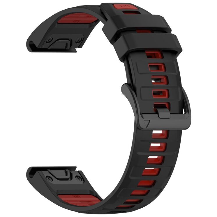 Ремешок Deexe Dual Color для часов с шириной крепления 22мм - Black / Red: фото 2 из 4