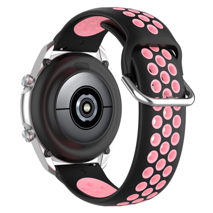 Ремешок Deexe Dual Color для Samsung Galaxy Watch 3 (45mm) - Black / Pink: фото 4 из 5