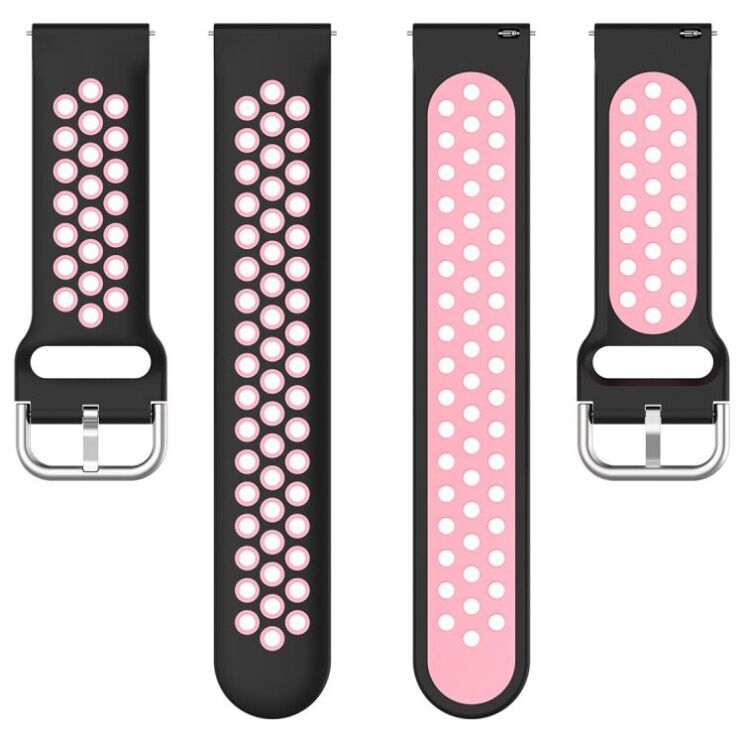 Ремешок Deexe Dual Color для Samsung Galaxy Watch 3 (45mm) - Black / Pink: фото 3 из 5