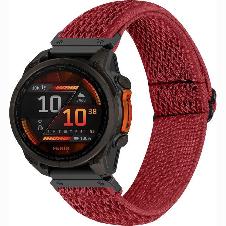 Ремешок Deexe Knitted Strap для Garmin Fenix 8 (47mm) / Fenix E (47mm) / Quatix 8 (47mm) - Red: фото 2 из 5