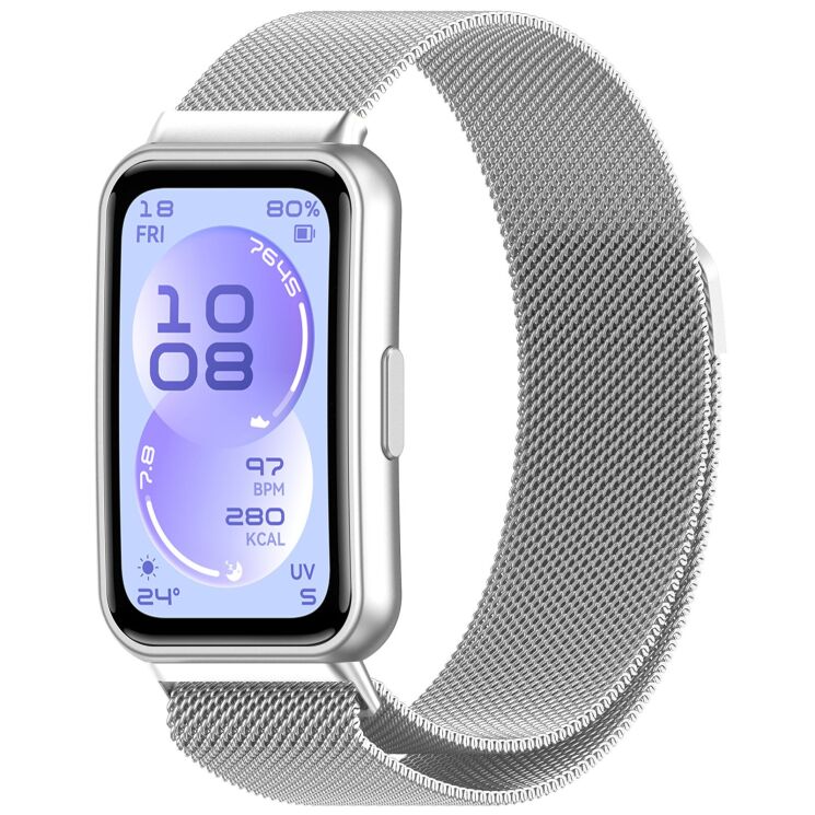 Ремешок Deexe Milanese Stainless Steel для Huawei Band 11 Pro / Band 11 - Silver (410601S) Ремешок Deexe Milanese Stainless Steel для Huawei Band 11 Pro / Band 11 - Silver: фото 2 из 5