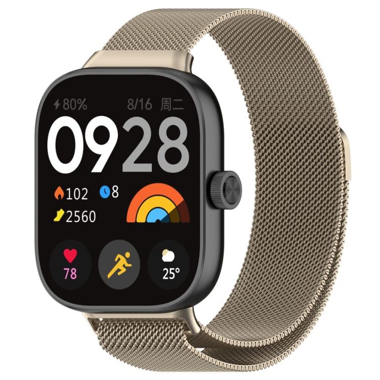 Ремешок Deexe Milanese Stainless Steel для Xiaomi Redmi Watch 4 / Mi Smart Band 8 Pro / Band 9 Pro - Starlight: фото 4 из 10