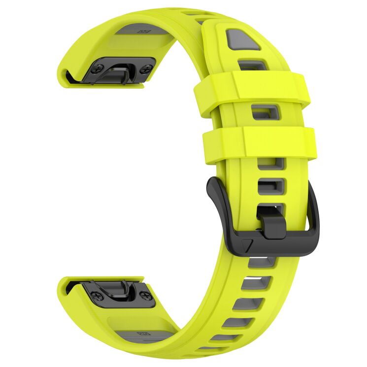 Ремінець Deexe Modern Strap для годинників Garmin з шириною кріплення QuickFit 20mm - Lime / Grey: фото 3 з 7