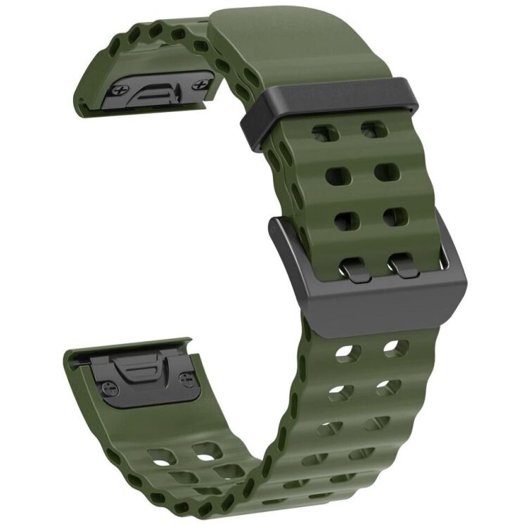 Ремінець Deexe Ocean Strap для годинників Garmin з кріпленням Quick Fit 26mm - Army Green: фото 1 з 6
