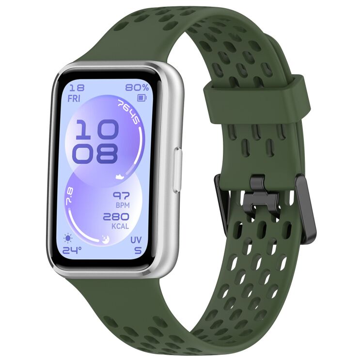Ремешок Deexe Ocean Strap для Huawei Band 11 Pro / Band 11 - Dark Green (410604DG) Ремешок Deexe Ocean Strap для Huawei Band 11 Pro / Band 11 - Dark Green: фото 4 из 9