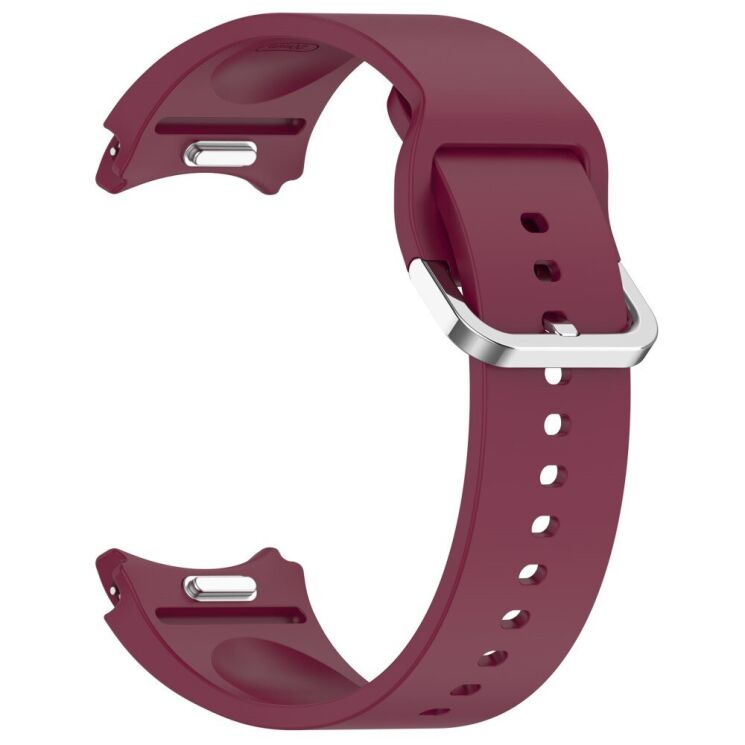 Ремешок Deexe Silicone Band для Samsung Galaxy Watch 4 / 4 Classic / 5 / 5 Pro / 6 / 6 Classic / 7 / FE - Wine Red: фото 3 из 8