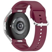 Ремешок Deexe Silicone Band для Samsung Galaxy Watch 4 / 4 Classic / 5 / 5 Pro / 6 / 6 Classic / 7 / FE - Wine Red: фото 1 из 8