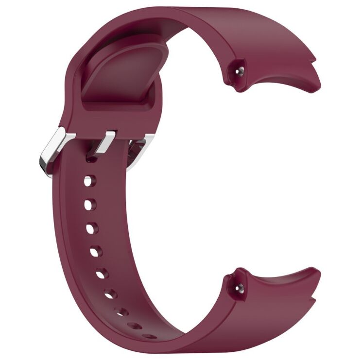 Ремешок Deexe Silicone Band для Samsung Galaxy Watch 4 / 4 Classic / 5 / 5 Pro / 6 / 6 Classic / 7 / FE - Wine Red: фото 4 из 8